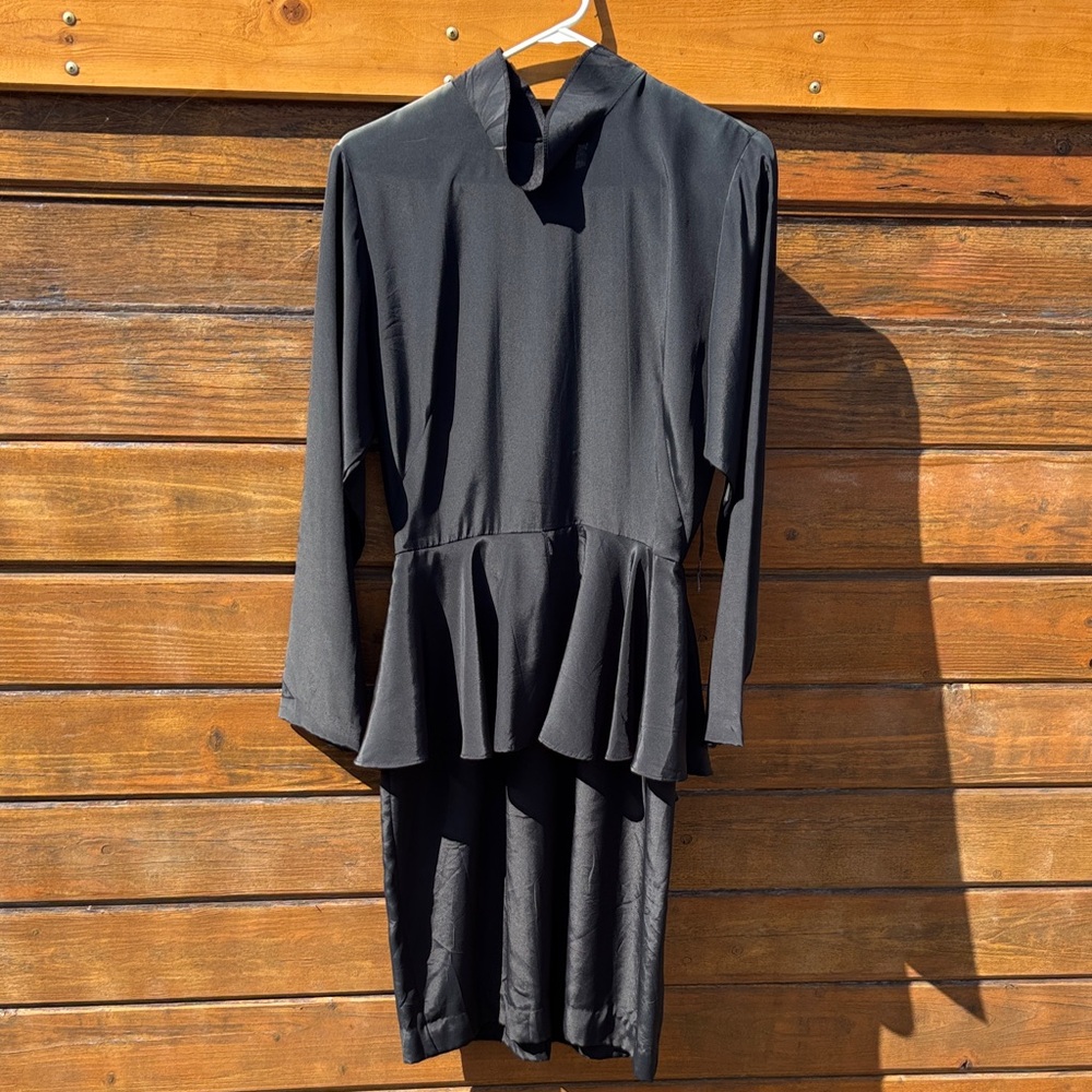 Melissa Elegant Black Long Sleeve Dress